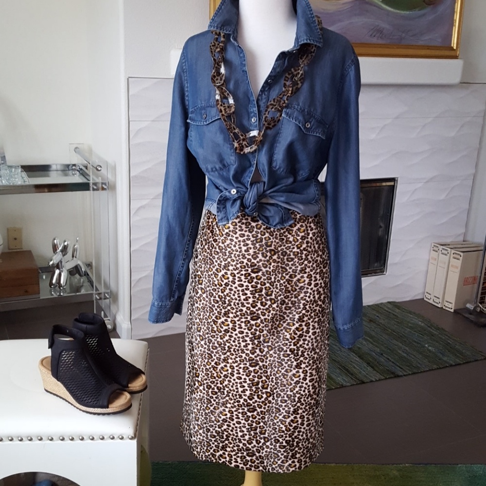 Exotic Vivienne Tam Animal Print "Fur" Skirt 12